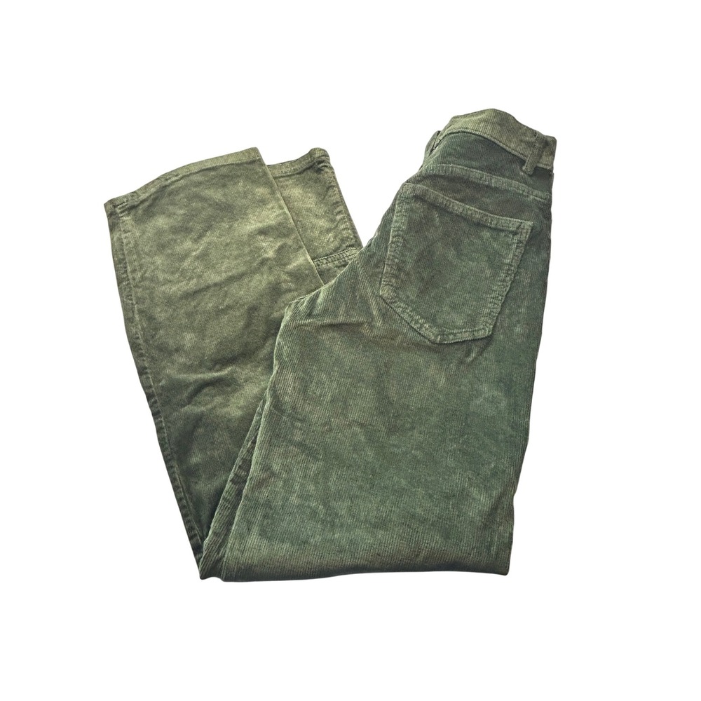 We The Free Corduroy Pants Women 25 Green High Rise Wide Leg OB1125211